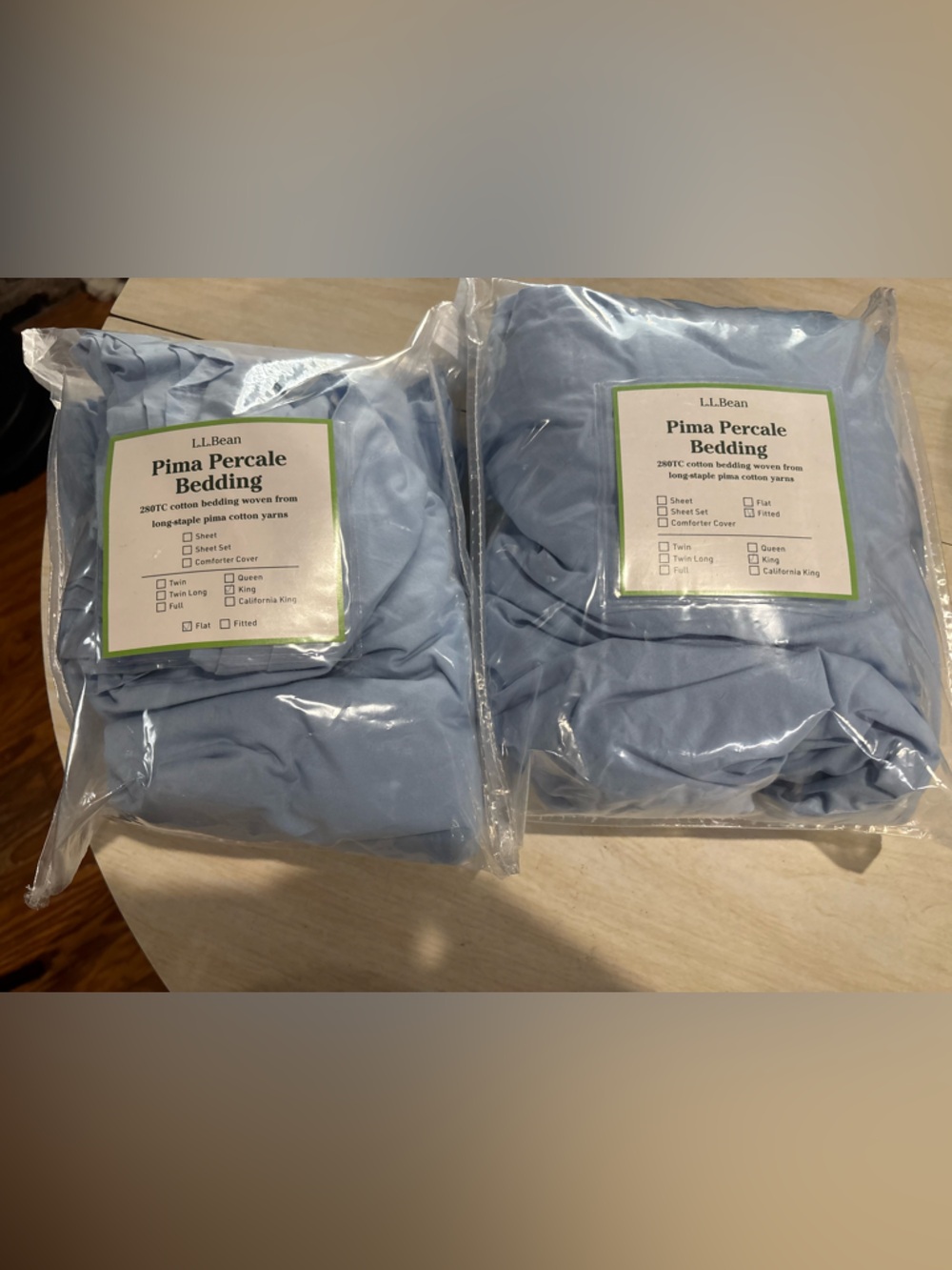 L.L. Bean Pima Percale Bedding Set in Light Blue